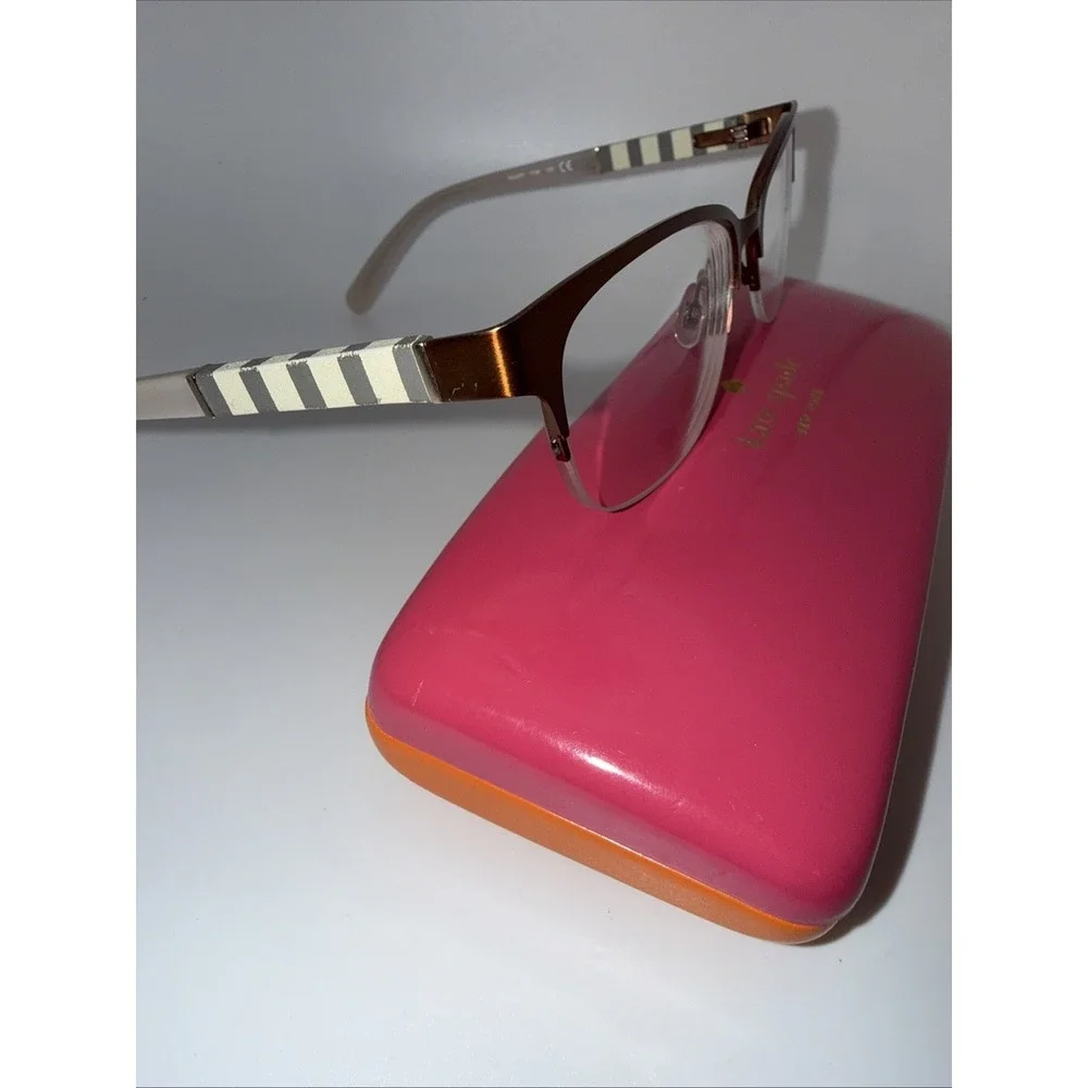 Kate Spade Valary PJW Authentic Copper Half Rim Eyeglass Frames 51-16-135 & Case